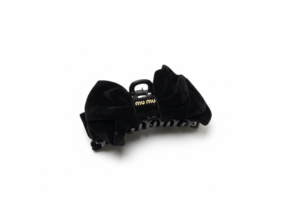 Luxury Black Velvet Bow Claw Clip for Women | Oversized Fashion Hair Accessories