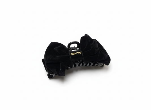 Luxury Black Velvet Bow Claw Clip for Women | Oversized Fashion Hair Accessories