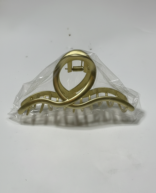 Large Matte Gold Metal Claw Clip for Women | Modern Intertwined Design Hair Jaw Clip