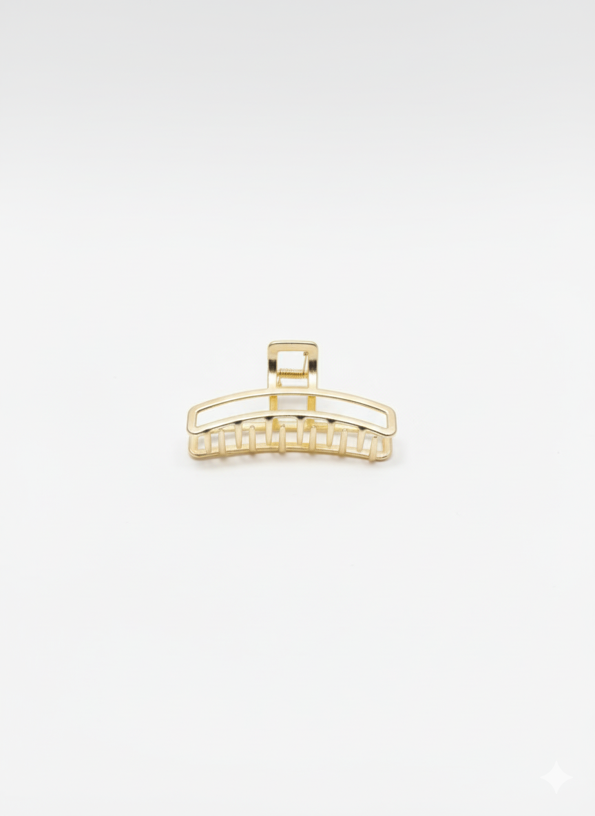 Modern Lightweight Metal Hair Claw Clip | Simple Everyday Gold Hair Holder