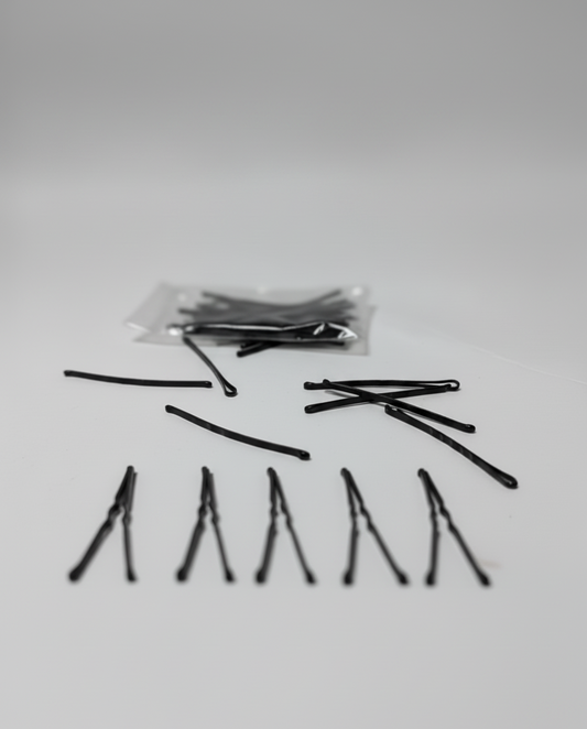 Bulk Black Bobby Pins Set (50-Count) | Professional Salon Quality U-Shape Hair Grip