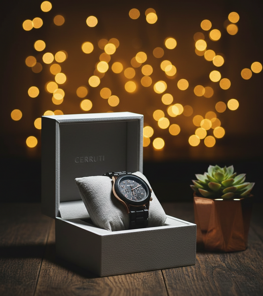 CERRUTI 1881 Men's Chronograph Dress Watch – Waterproof Black Stainless Steel Bracelet, Date Display, Sport Business Timepiece