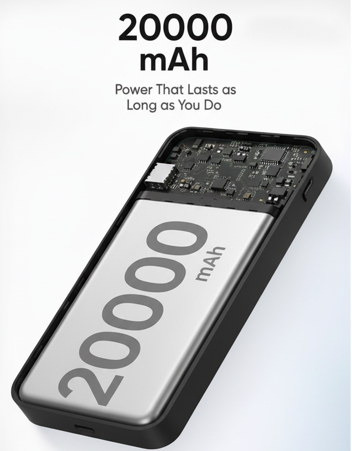 20000mah Power Bank – High Capacity Portable Charger | Fast Charging USB-C