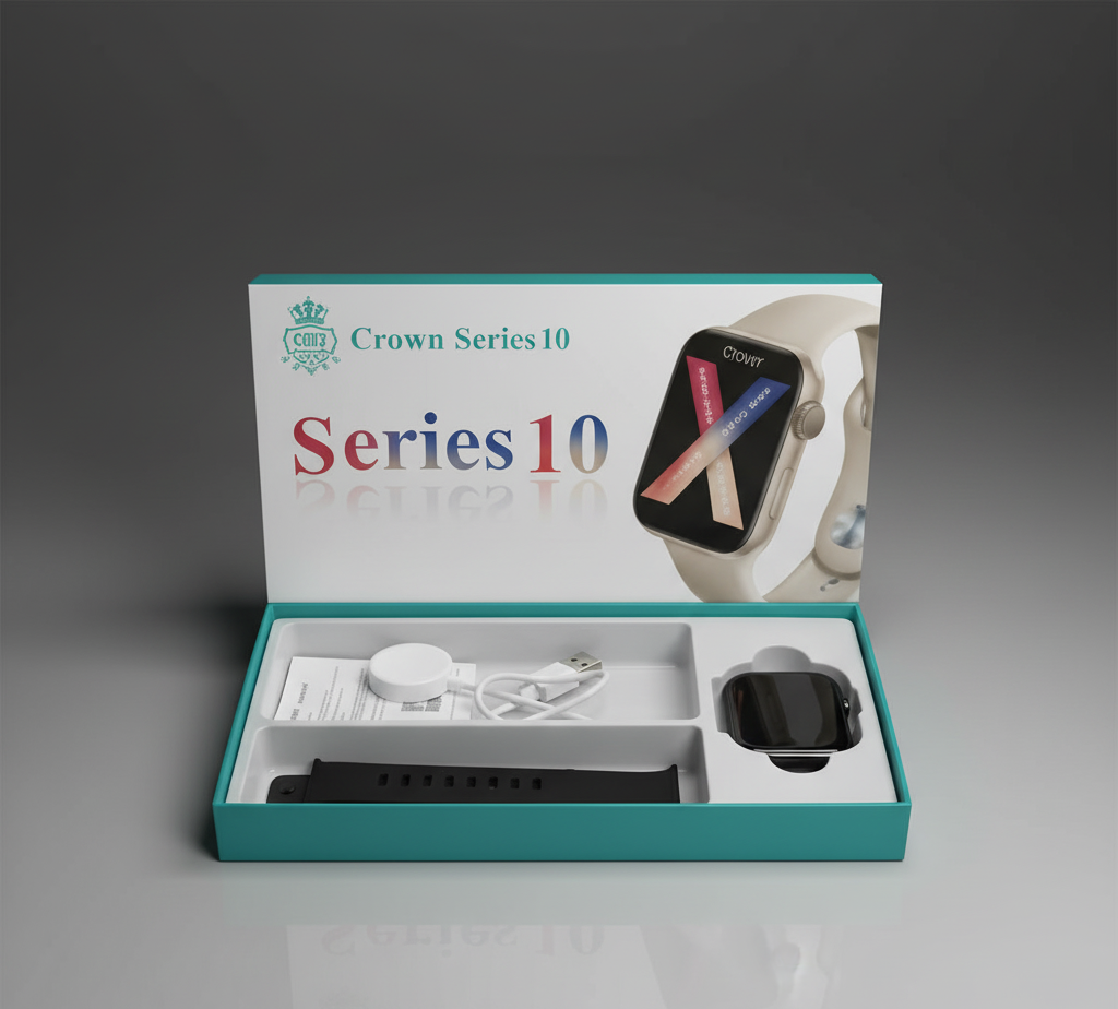 Crown Smart Watch – Fitness Tracker With Heart Rate Monitor & Water Resistant