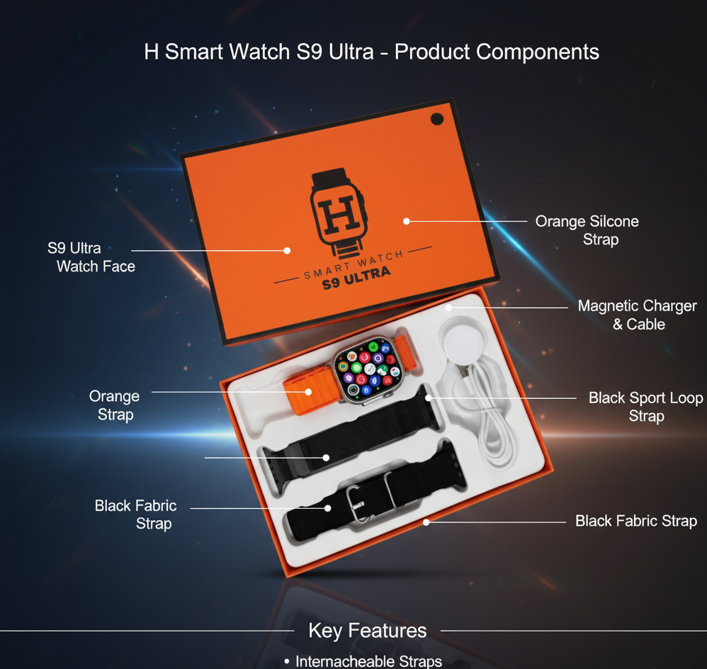 S9 Ultra Smartwatch – Fitness Tracker Watch With Heart Rate Monitor & Sports Mode