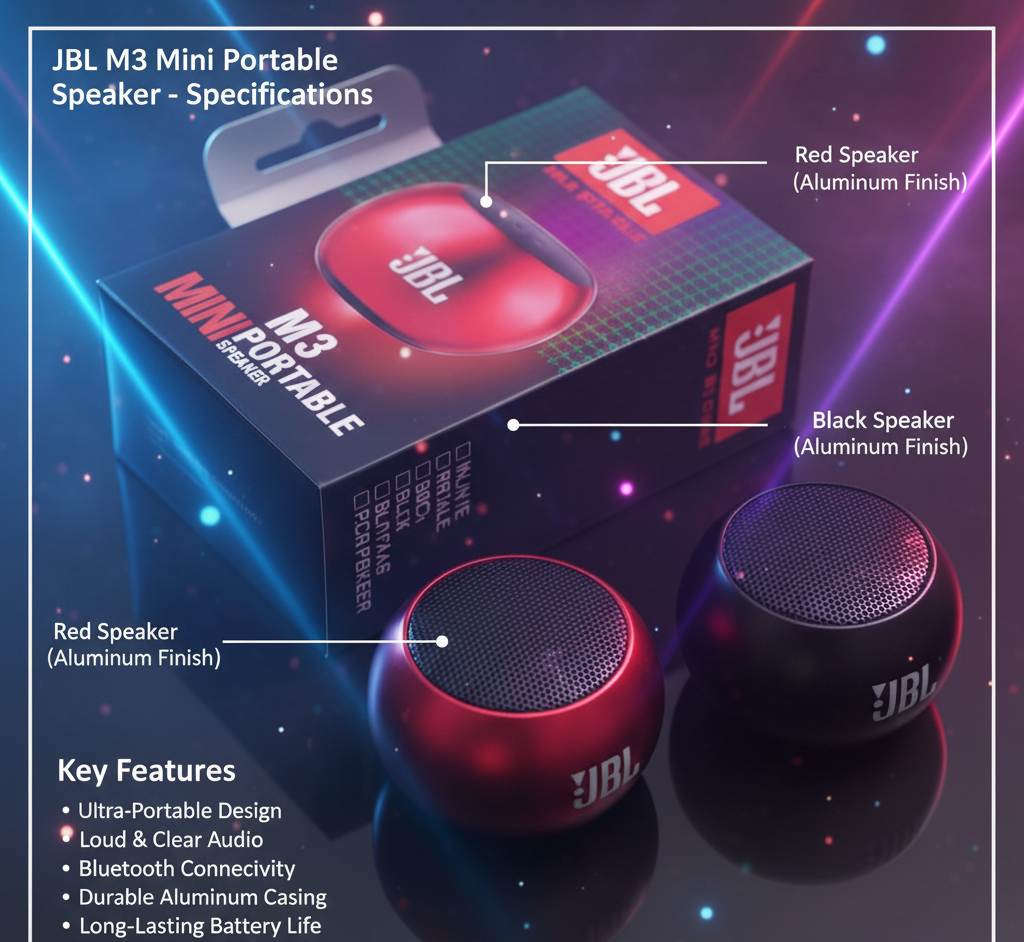 Portable Bluetooth Speaker – JBL Mini Compact Wireless Speaker with Bass, Splashproof Design